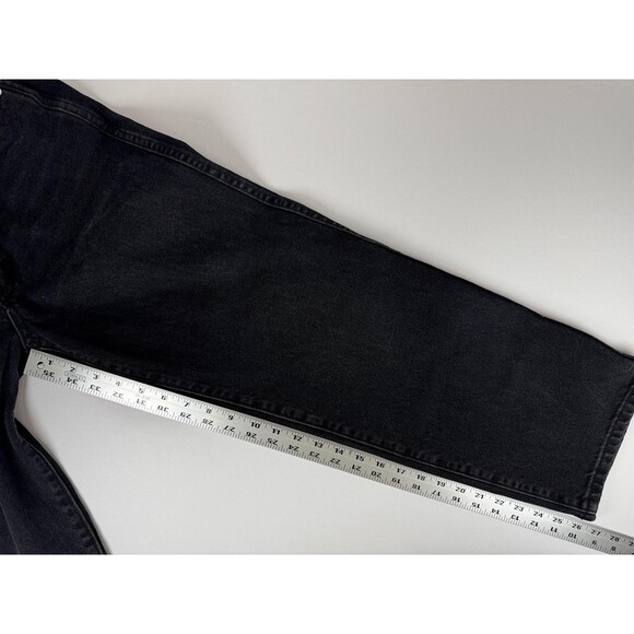 Revice Jeans 28 Black High Waist Straight Leg Denim Asymmetrical Button Fly USA - Picture 9 of 14